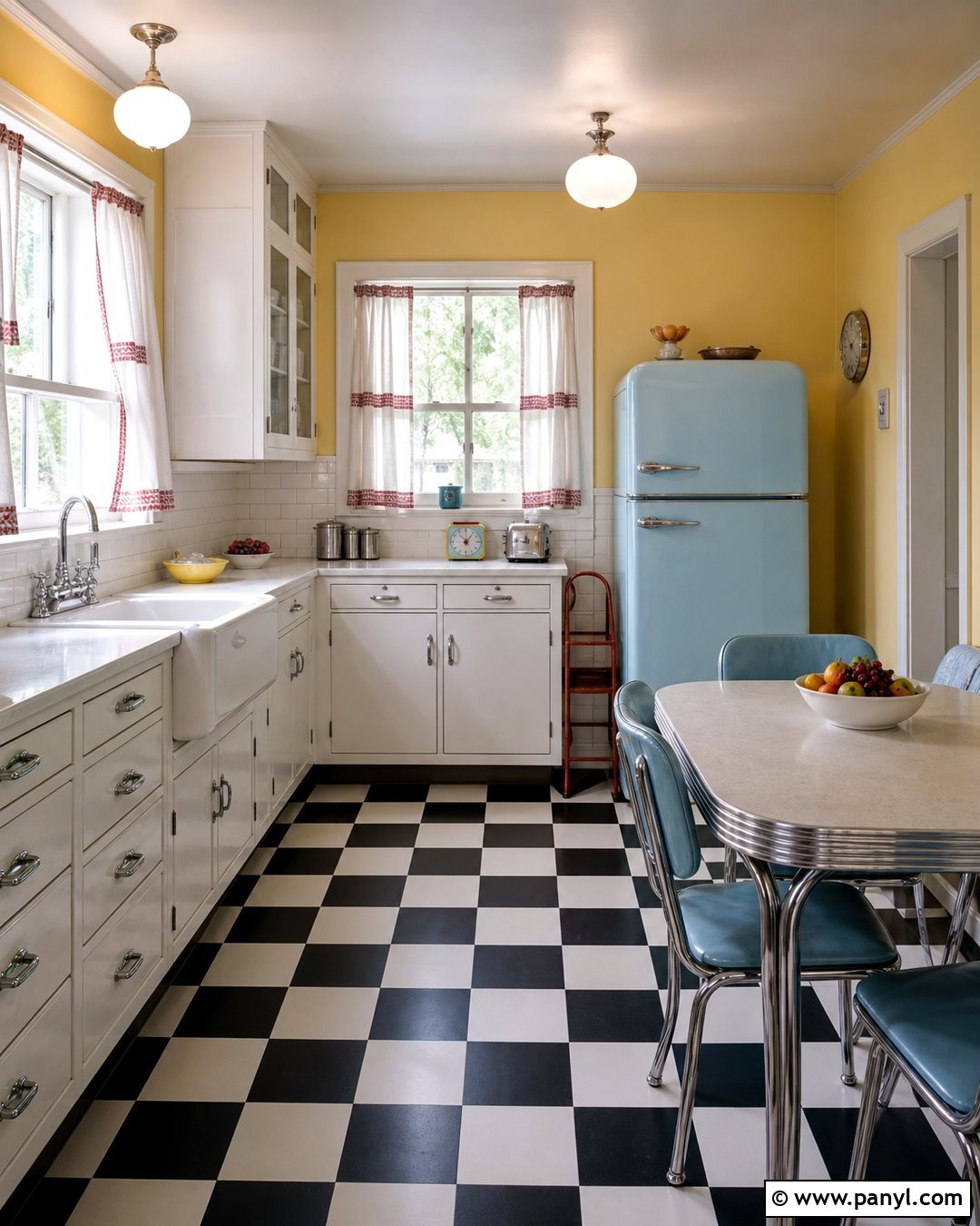 Light Yellow Kitchen Walls In A Vintage Kitchen - 35 Light Yellow Kitchen Walls