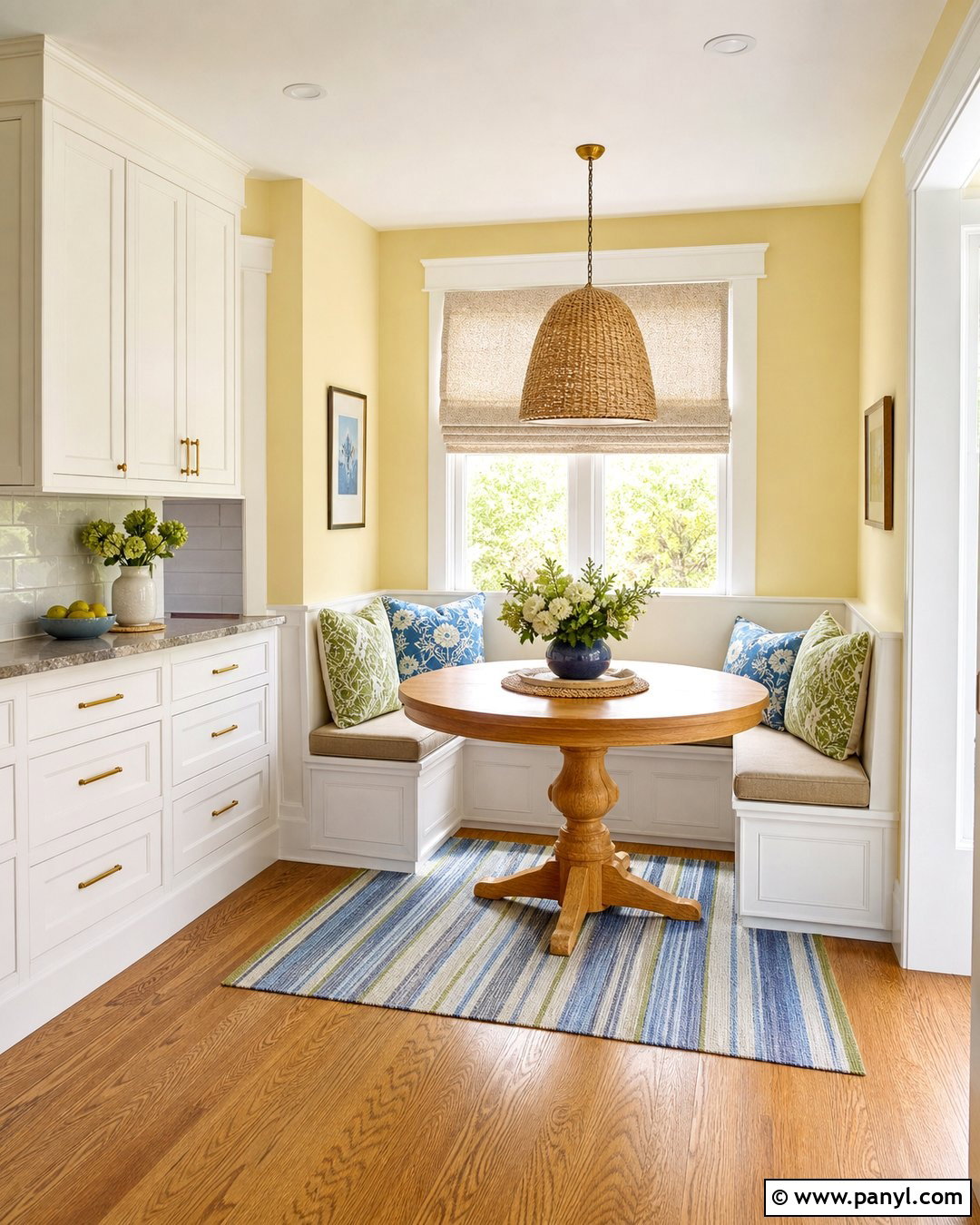 Light Yellow Kitchen Walls With A Breakfast Nook - 35 Light Yellow Kitchen Walls