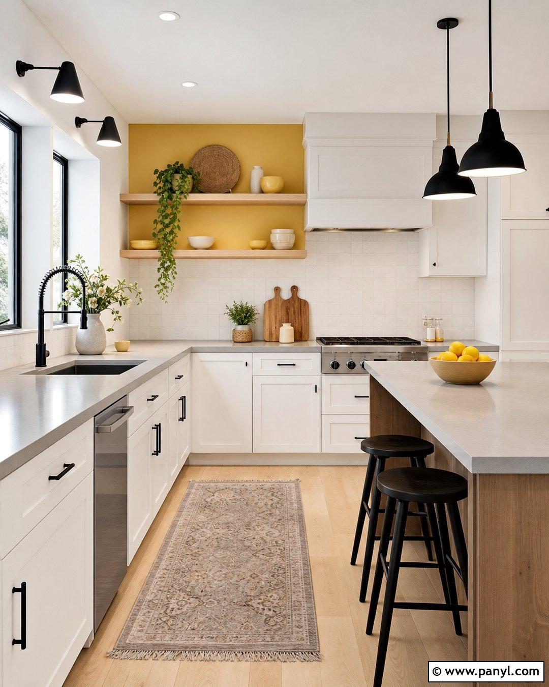 Light Yellow Kitchen Walls With An Accent Wall - 35 Light Yellow Kitchen Walls