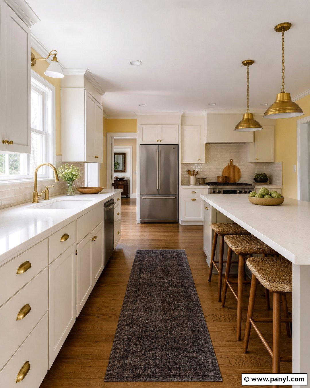 Light Yellow Kitchen Walls With Brass Hardware - 35 Light Yellow Kitchen Walls