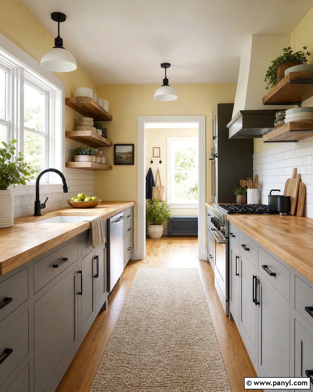 Light Yellow Kitchen Walls With Butcher Block Counters - 35 Light Yellow Kitchen Walls
