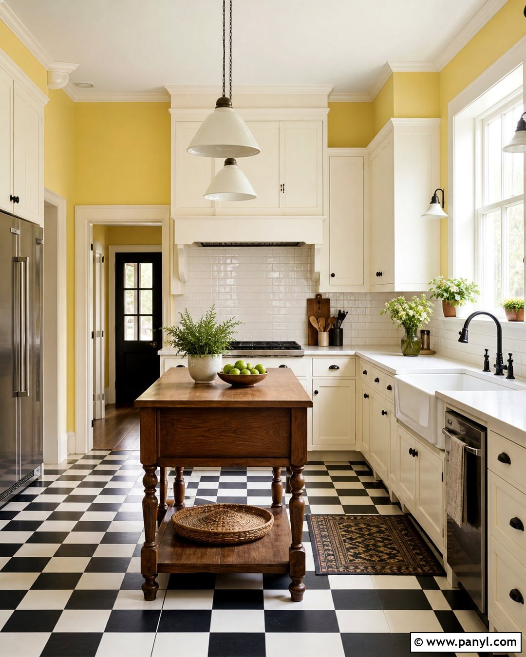 Light Yellow Kitchen Walls With Checkerboard Floors - 35 Light Yellow Kitchen Walls