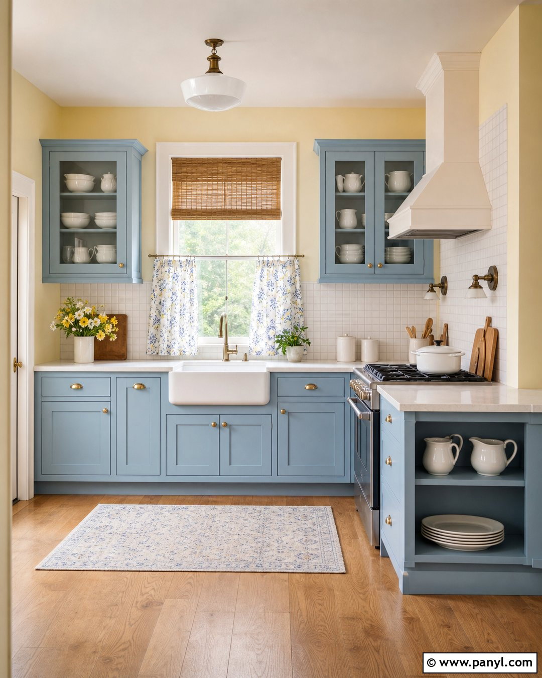 Light Yellow Kitchen Walls With Powder Blue Cabinets - 35 Light Yellow Kitchen Walls