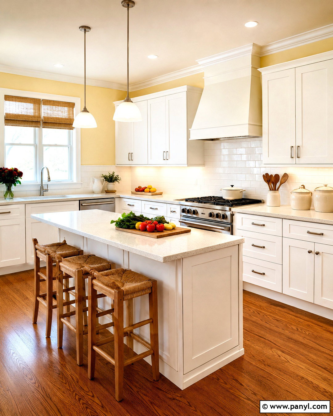 Light Yellow Kitchen With White Cabinets - 40 light yellow walls