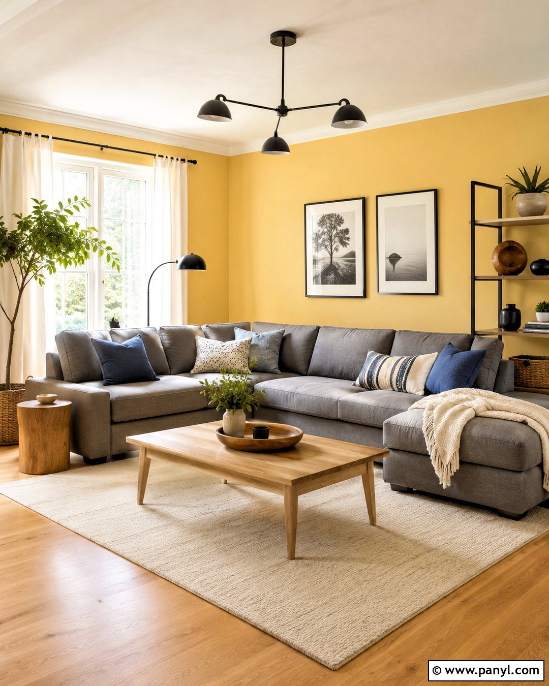 Light Yellow Living Room With Gray Sofa - 20 light yellow living room ideas