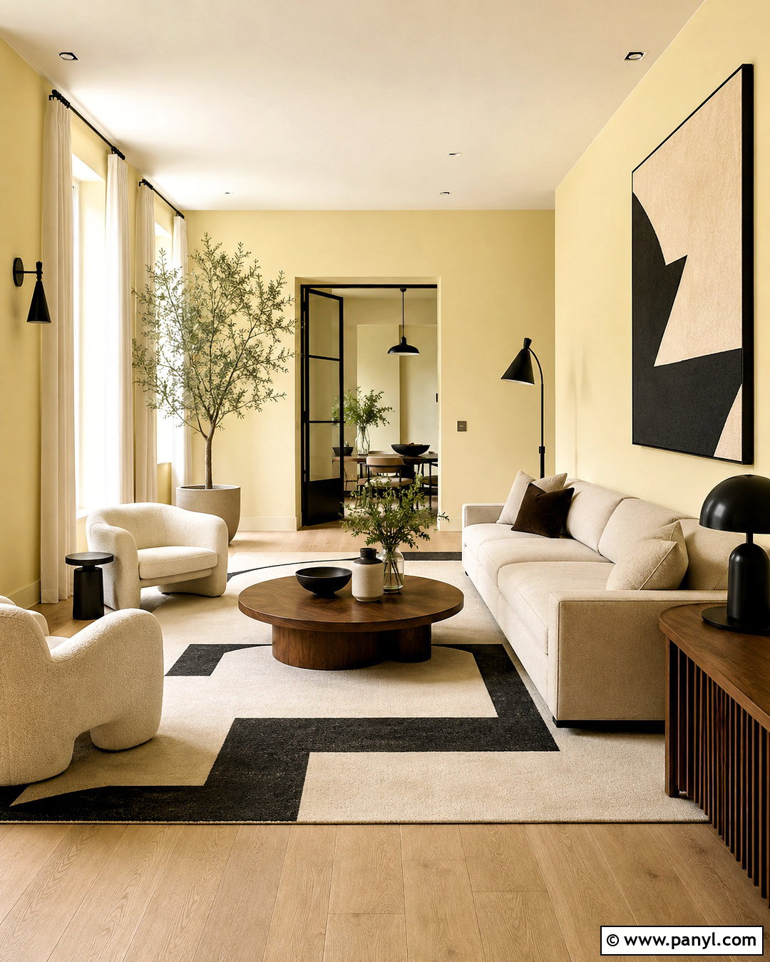 Light Yellow Living Room With Modern Furniture - 20 light yellow living room ideas