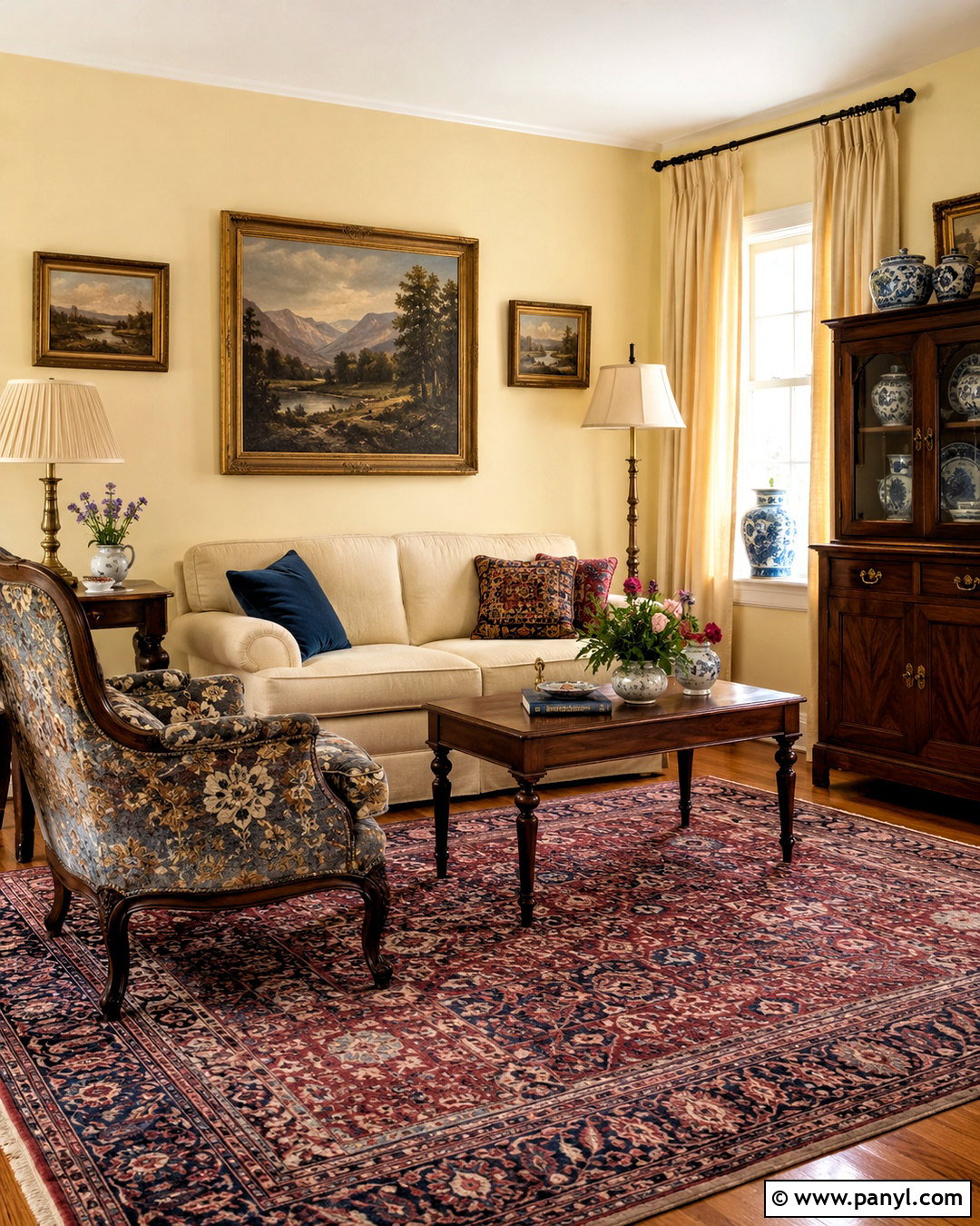 Light Yellow Living Room With Vintage Decor - 20 light yellow living room ideas