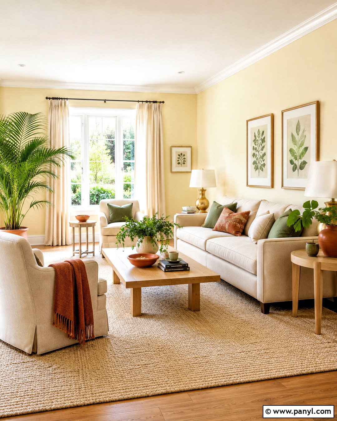 Light Yellow Living Room With Warm White Decor - 20 light yellow room ideas