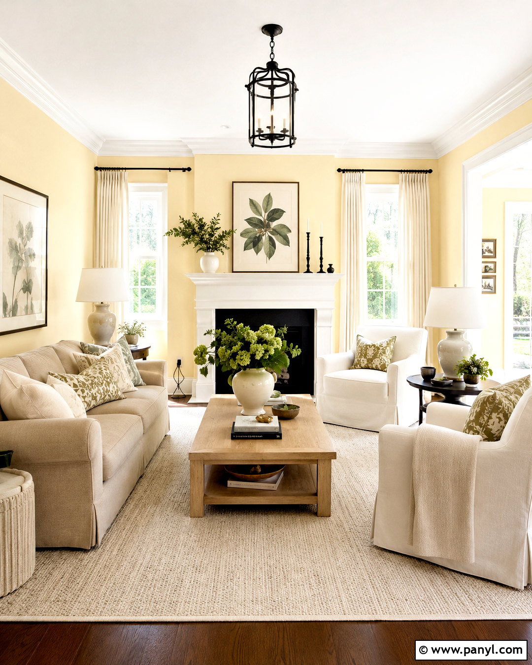 Light Yellow Living Room With White Trim - 20 light yellow living room ideas
