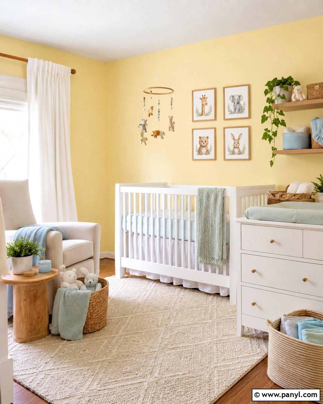 Light Yellow Nursery With White Furniture - 40 light yellow walls