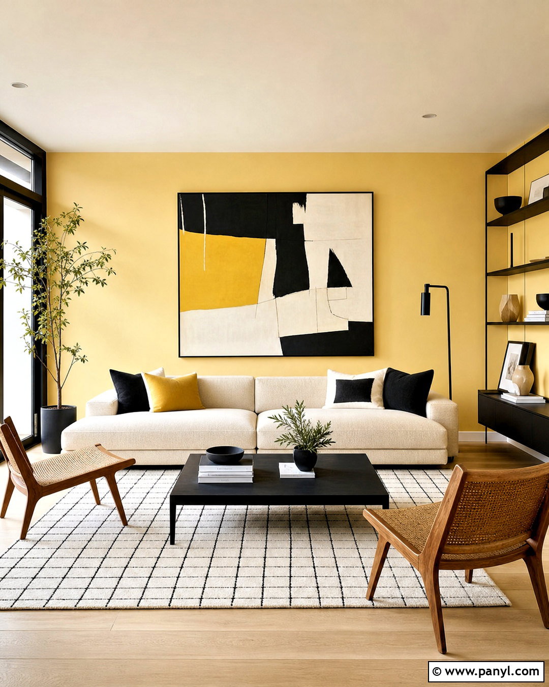 Light Yellow Walls With Black Accents - 20 light yellow walls living room ideas