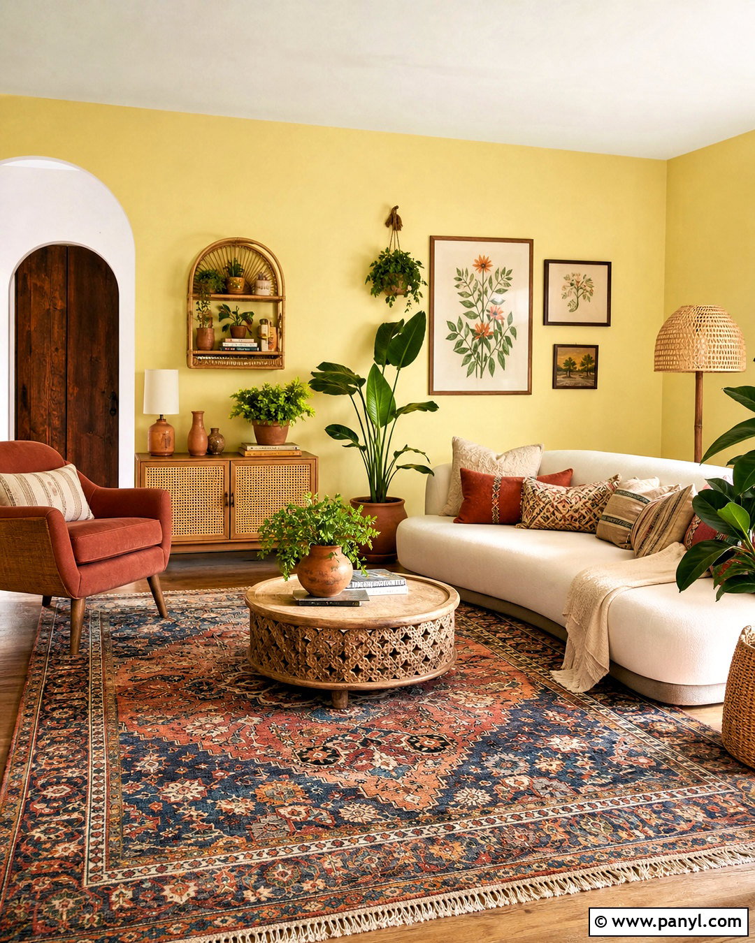 Light Yellow Walls With Boho Decor - 20 light yellow walls living room ideas