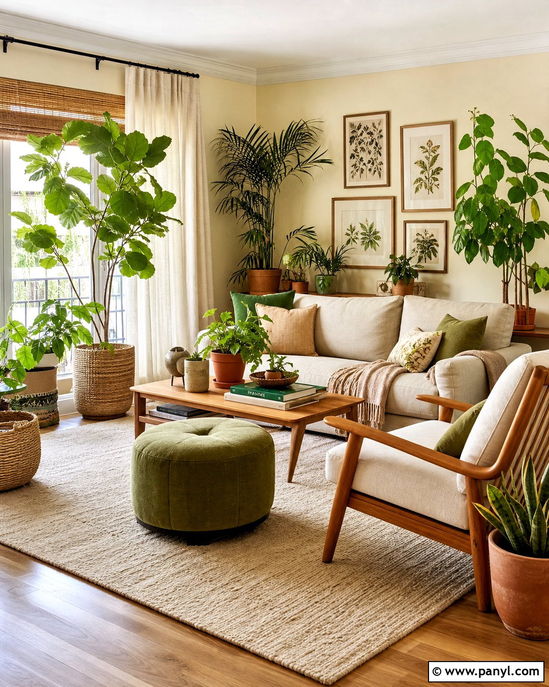 Light Yellow Walls With Green Plants - 20 light yellow walls living room ideas
