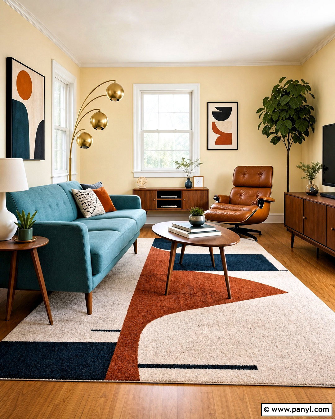 Light Yellow Walls With Midcentury Furniture - 20 light yellow walls living room ideas