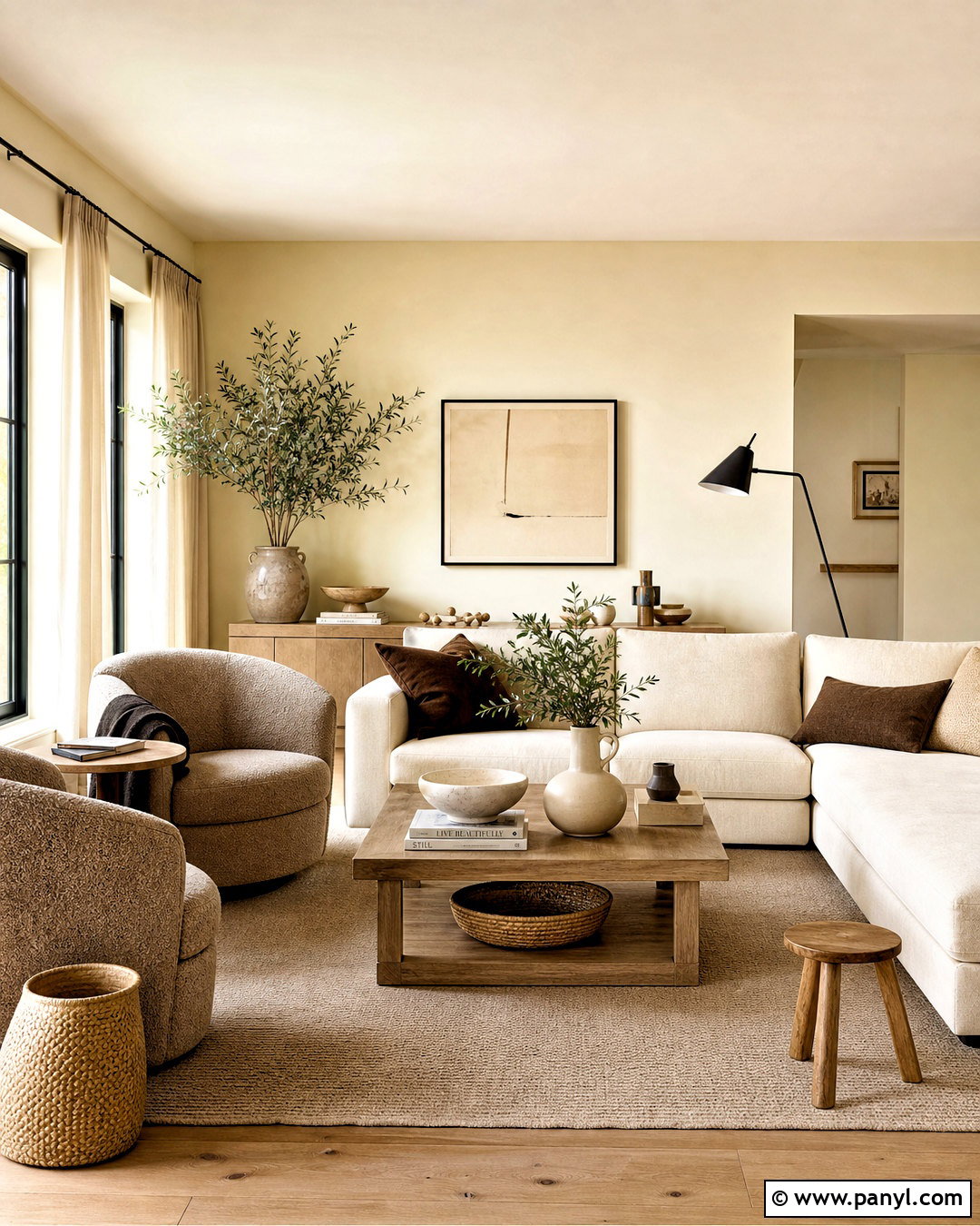 Light Yellow Walls With Neutral Decor - 20 light yellow walls living room ideas