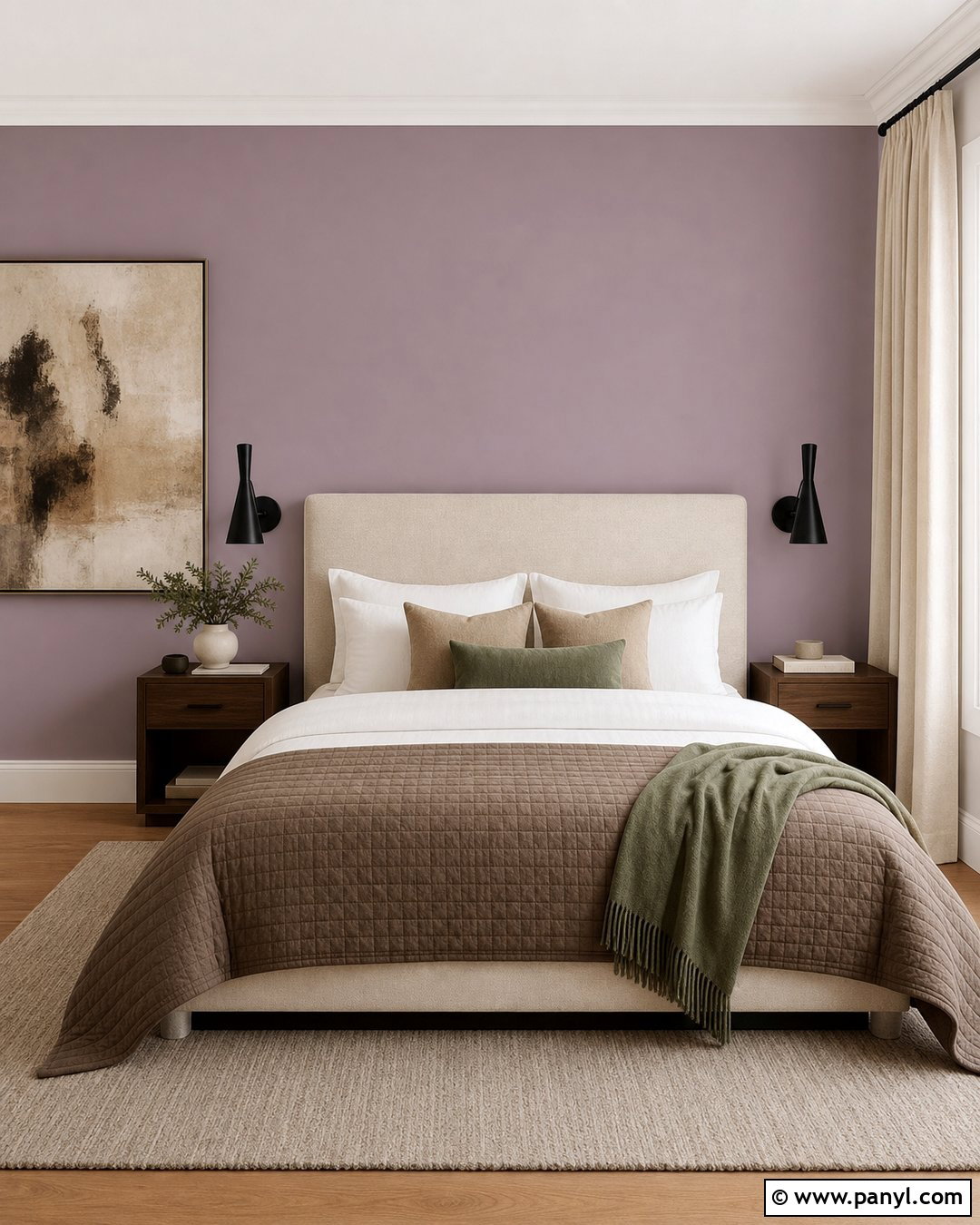 Lilac Accent Wall Behind The Bed - 35 lilac walls