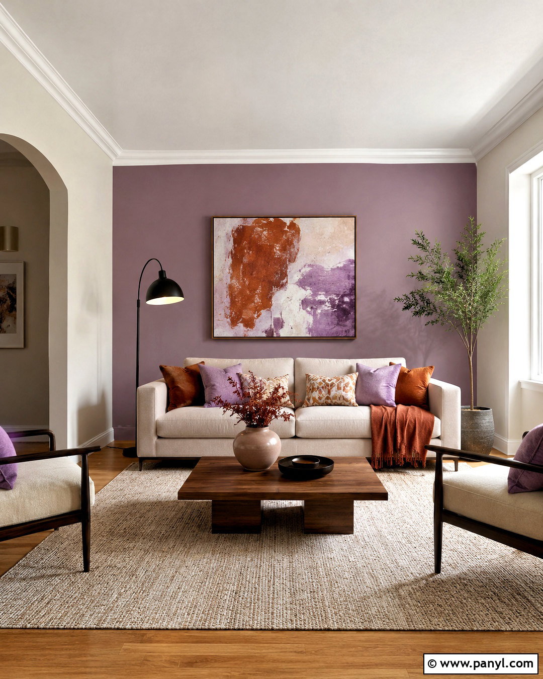 Lilac Accent Wall Living Room - 20 lilac living room ideas