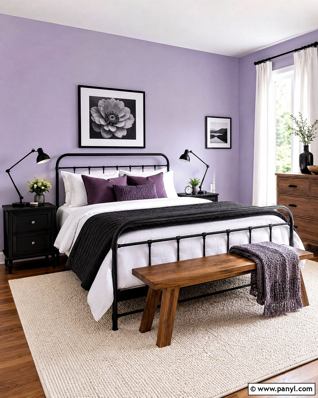 Lilac And Black Bedroom - 20 lilac wall paint ideas