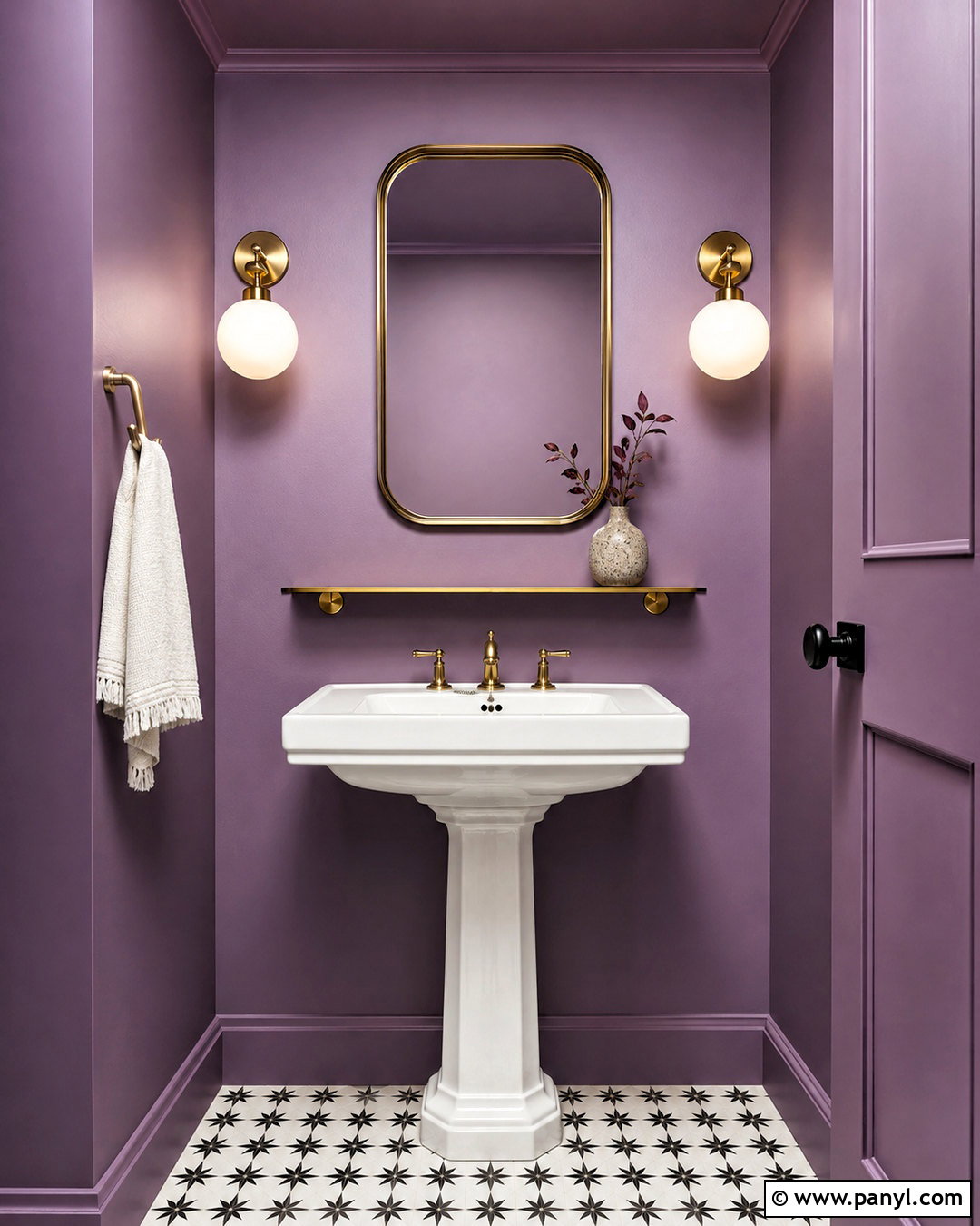 Lilac And Brass Powder Room - 20 lilac wall paint ideas