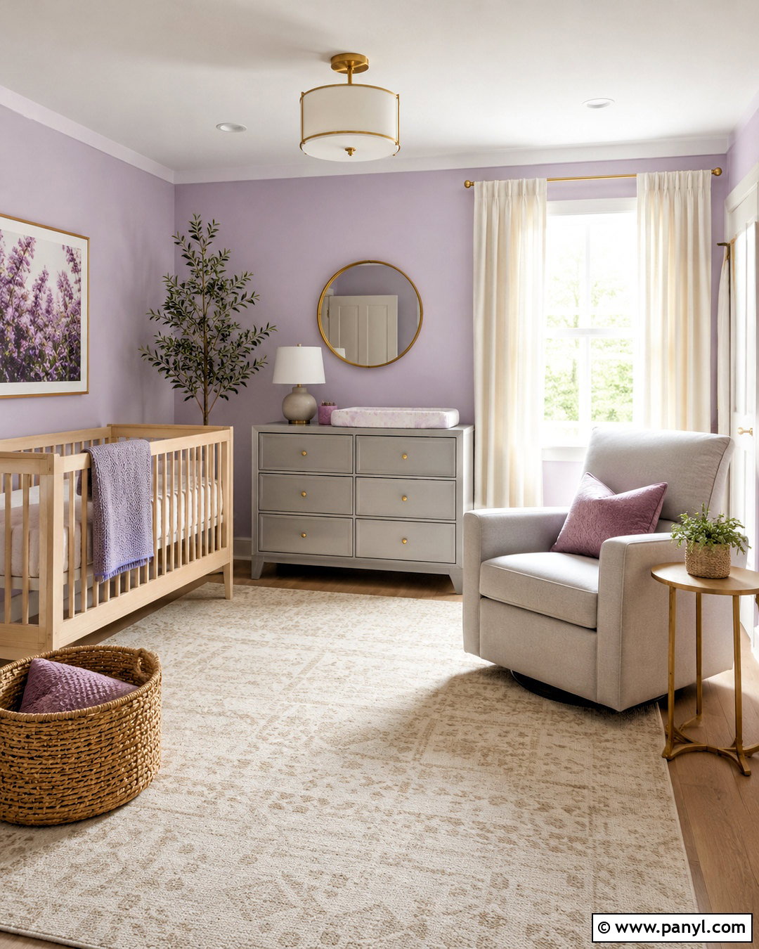 Lilac And Gray Nursery - 20 nursery room colors