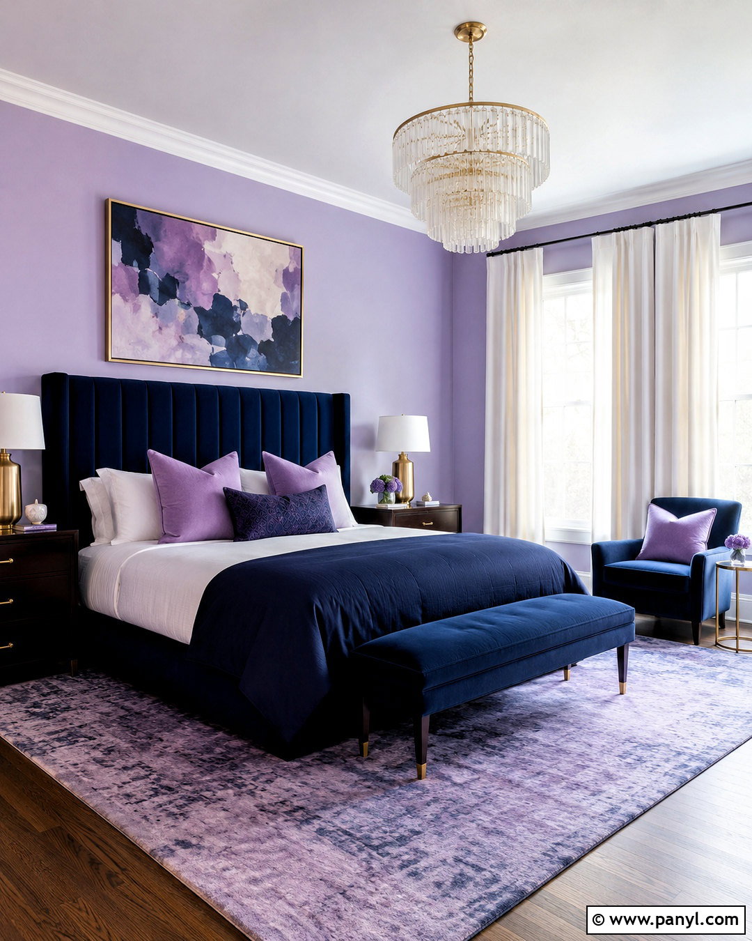 Lilac And Navy Bedroom - 20 lilac bedroom ideas