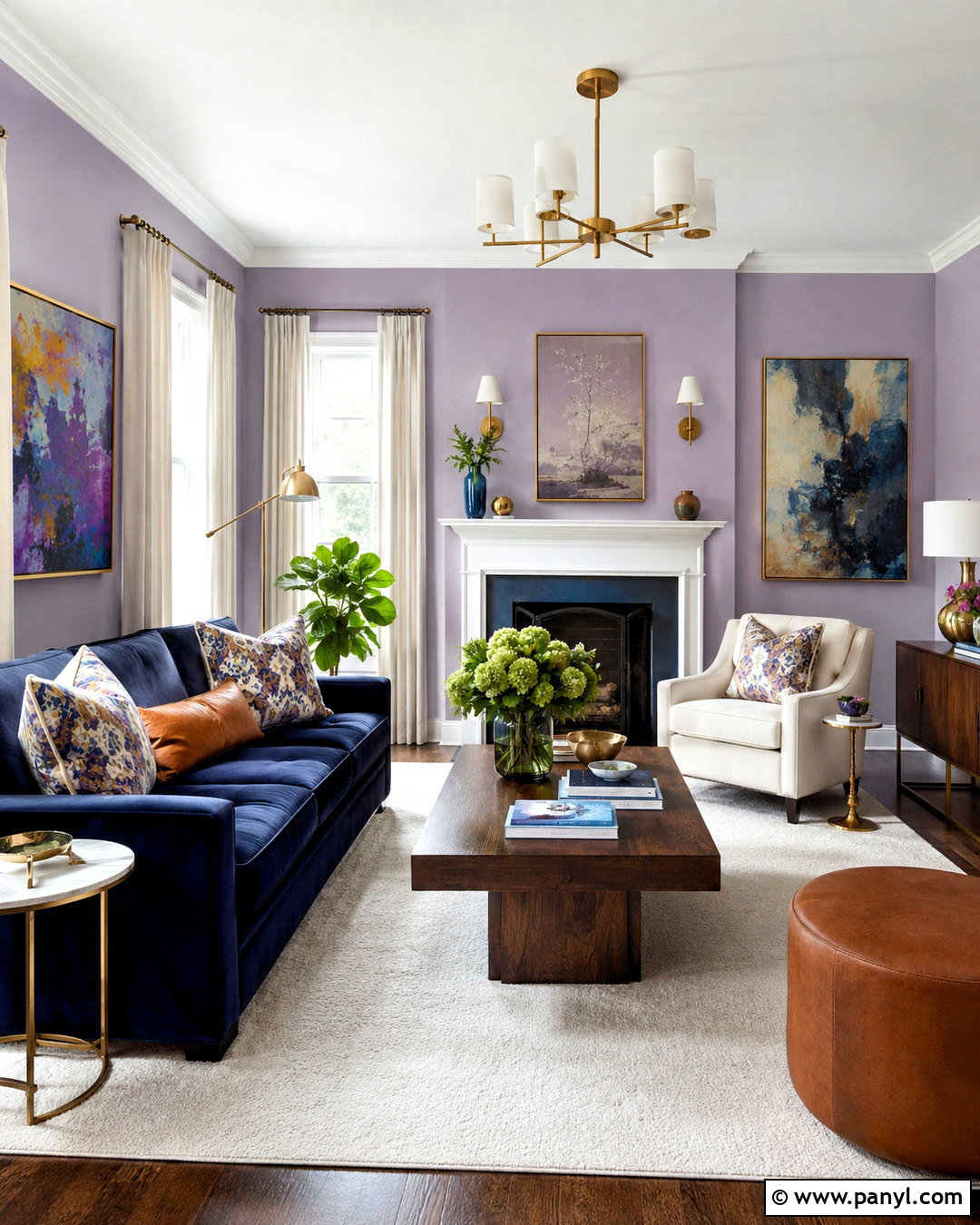 Lilac And Navy Living Room - 20 lilac living room ideas