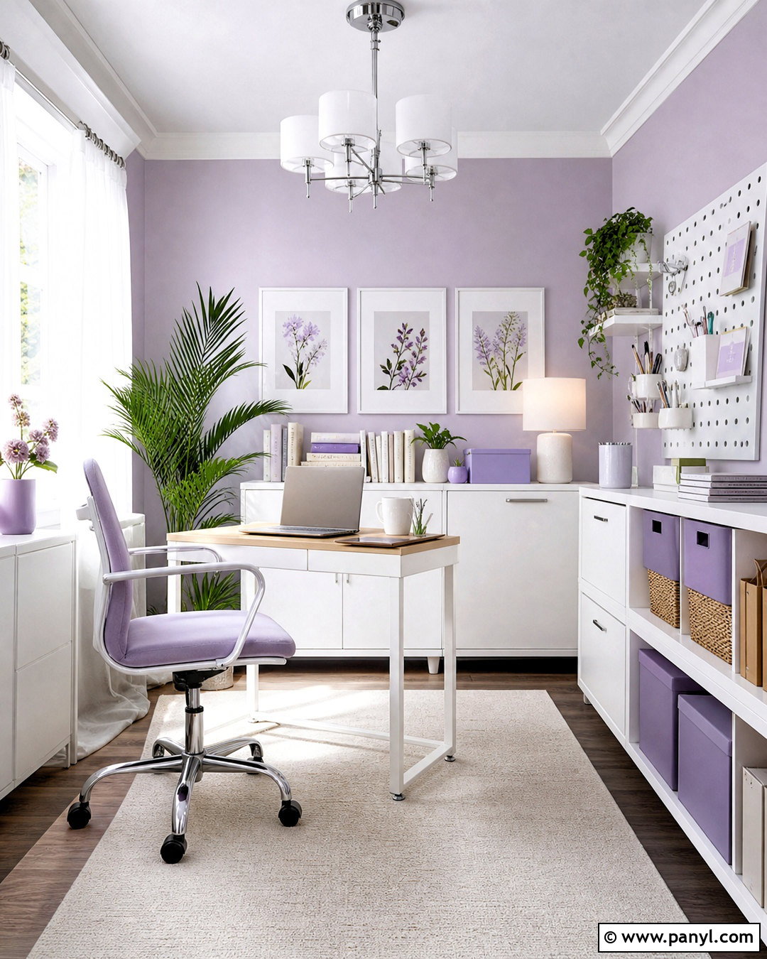 Lilac And White Purple Office - 20 purple office paint ideas