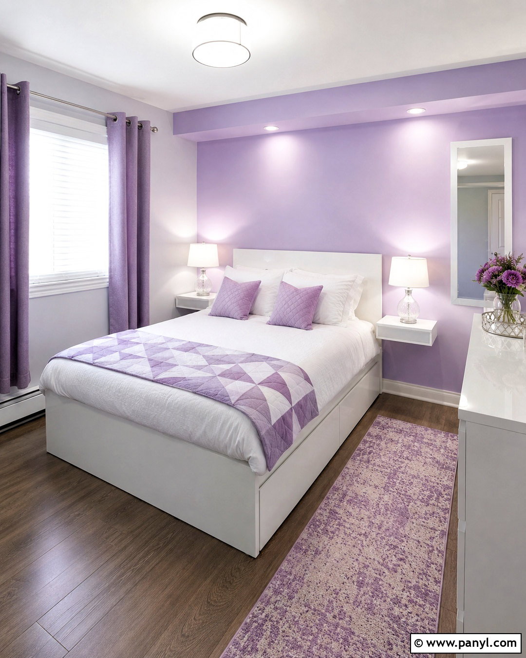 Lilac And White Small Bedroom - 20 purple and white room ideas