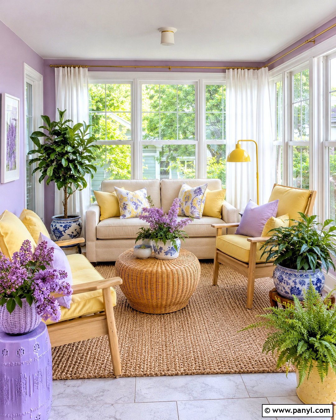 Lilac And Yellow Sunroom - 20 lilac decor ideas
