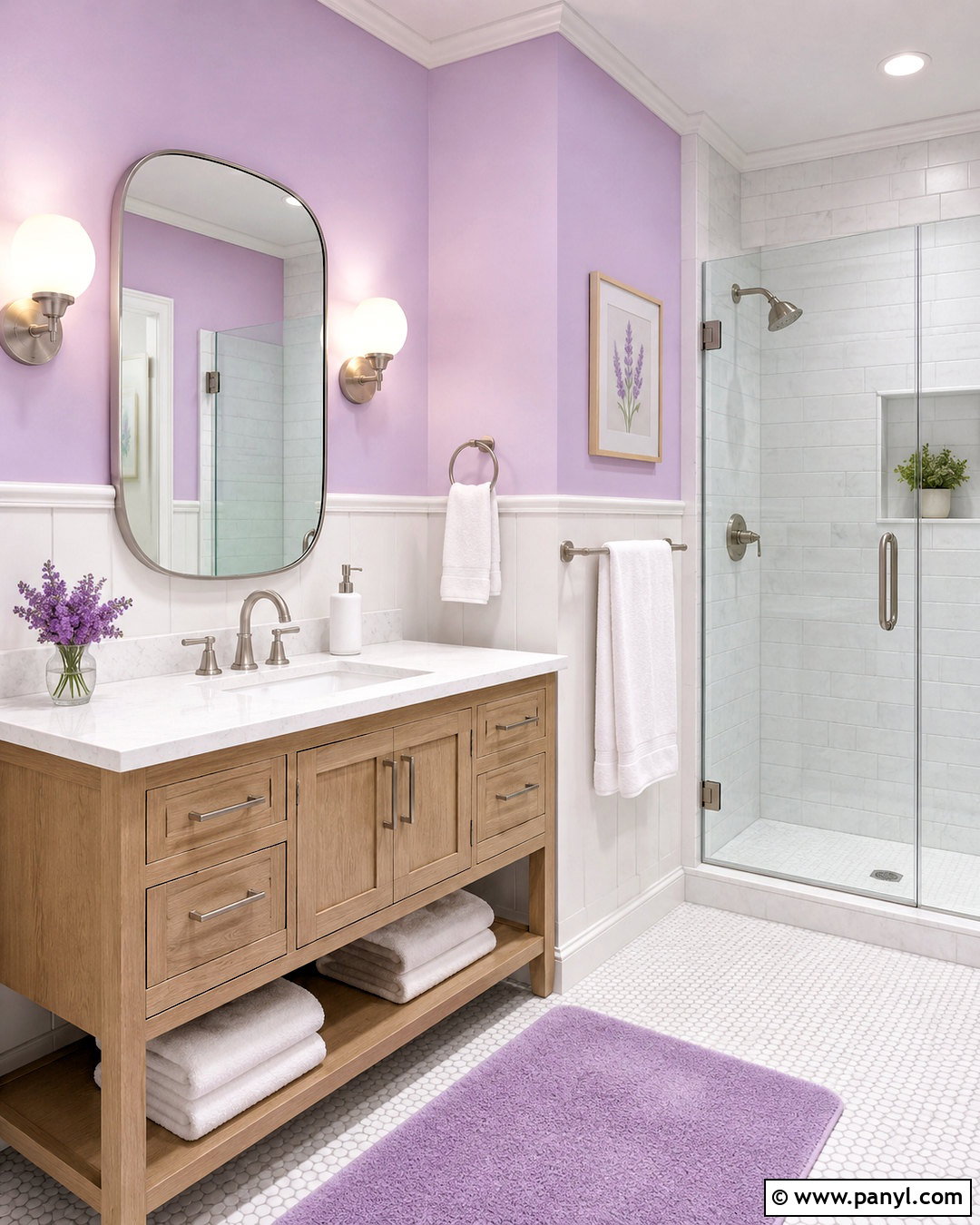 Lilac Bathroom - 20 lilac wall paint ideas