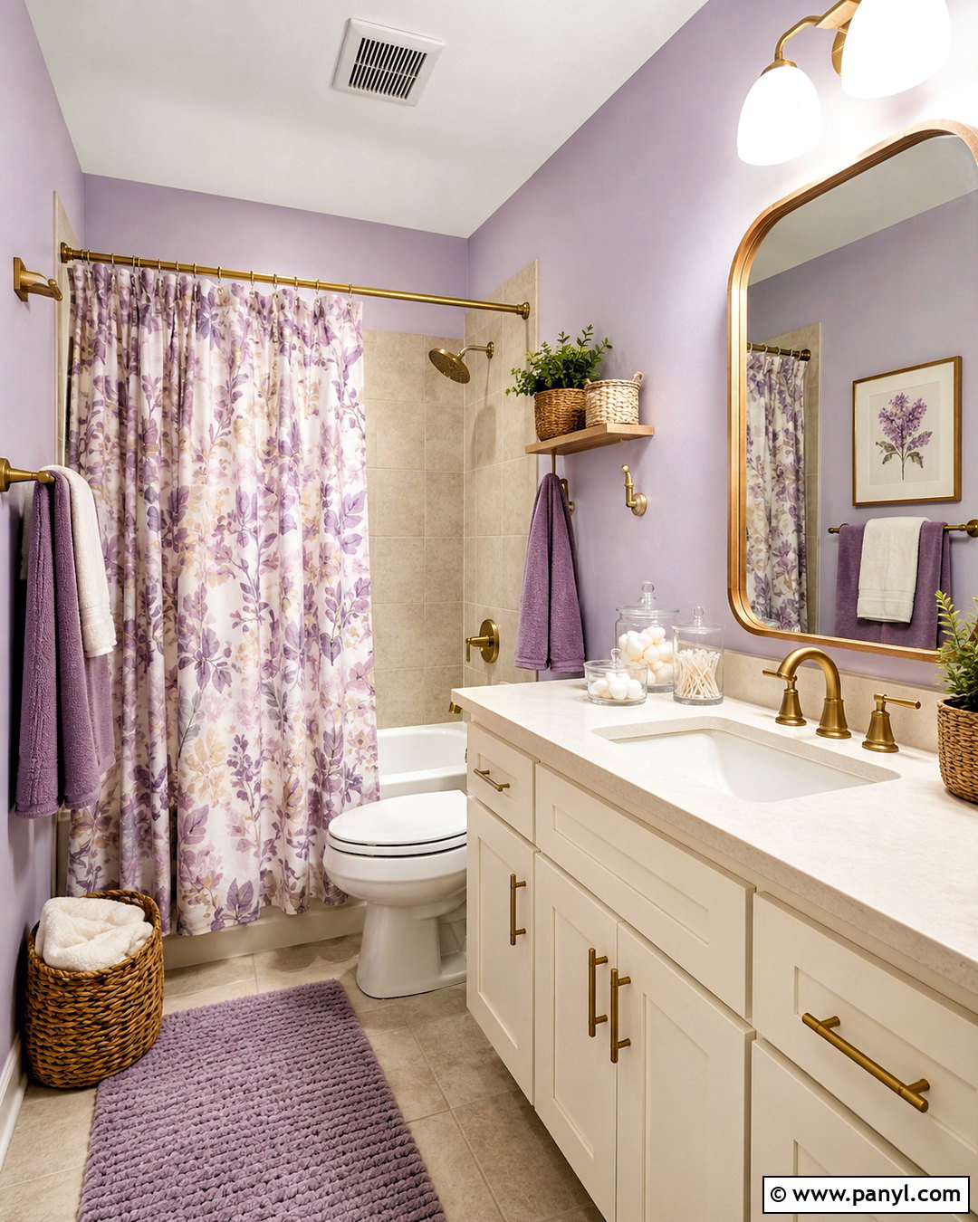 Lilac Bathroom With Budget Decor - 20 lilac bathroom ideas