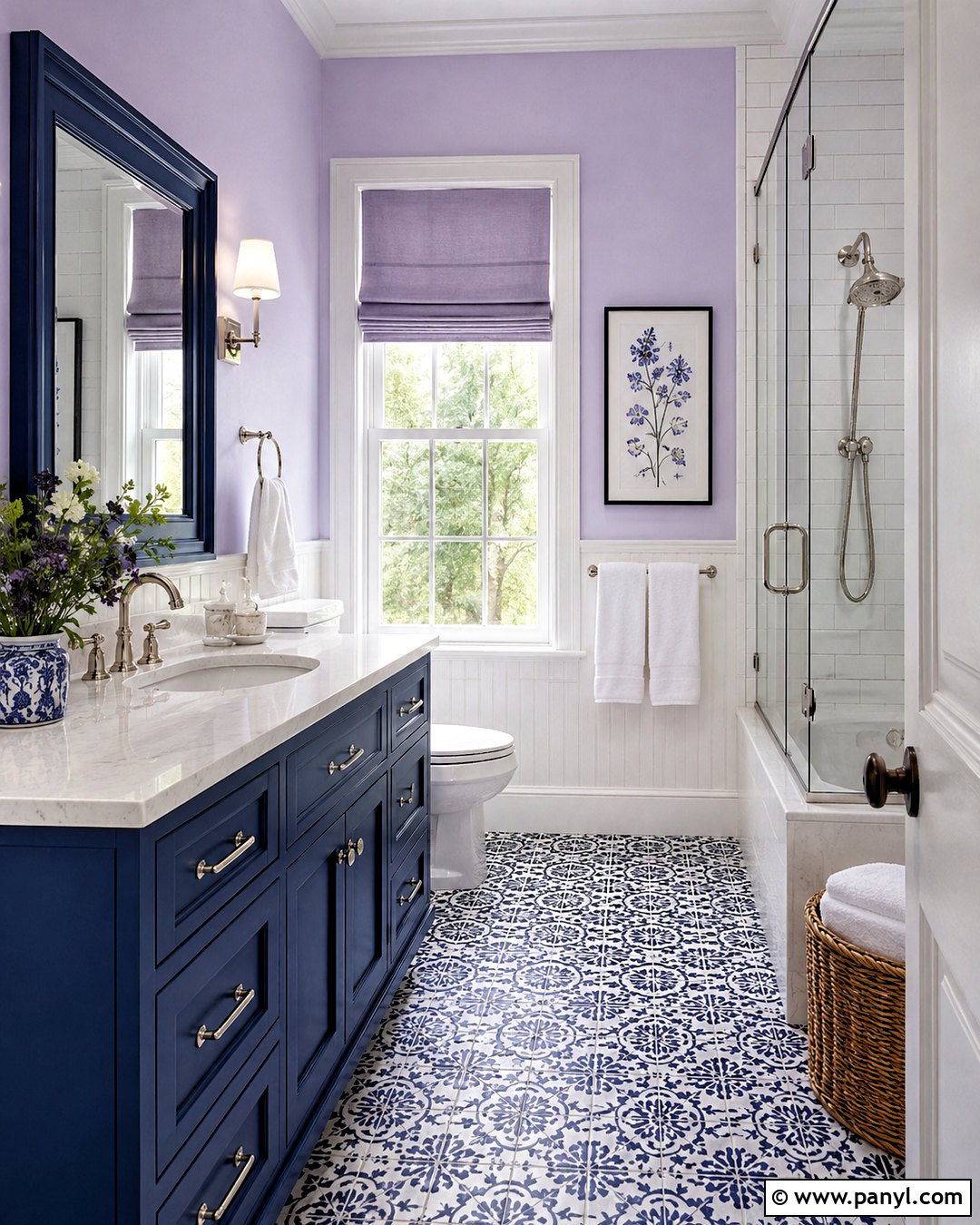 Lilac Bathroom With Navy Blue - 20 lilac bathroom ideas