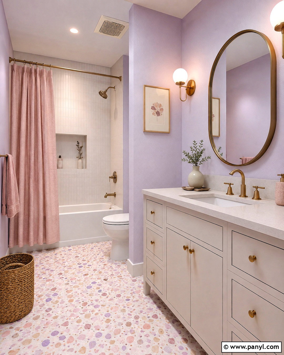 Lilac Bathroom With Pink Accents - 20 lilac bathroom ideas