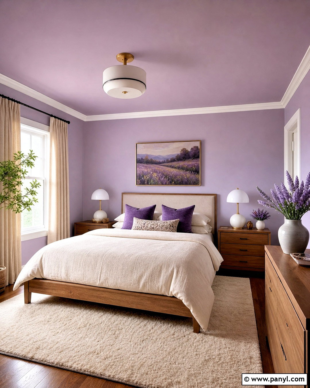 Lilac Bedroom Walls With A Painted Ceiling - 20 lilac bedroom walls