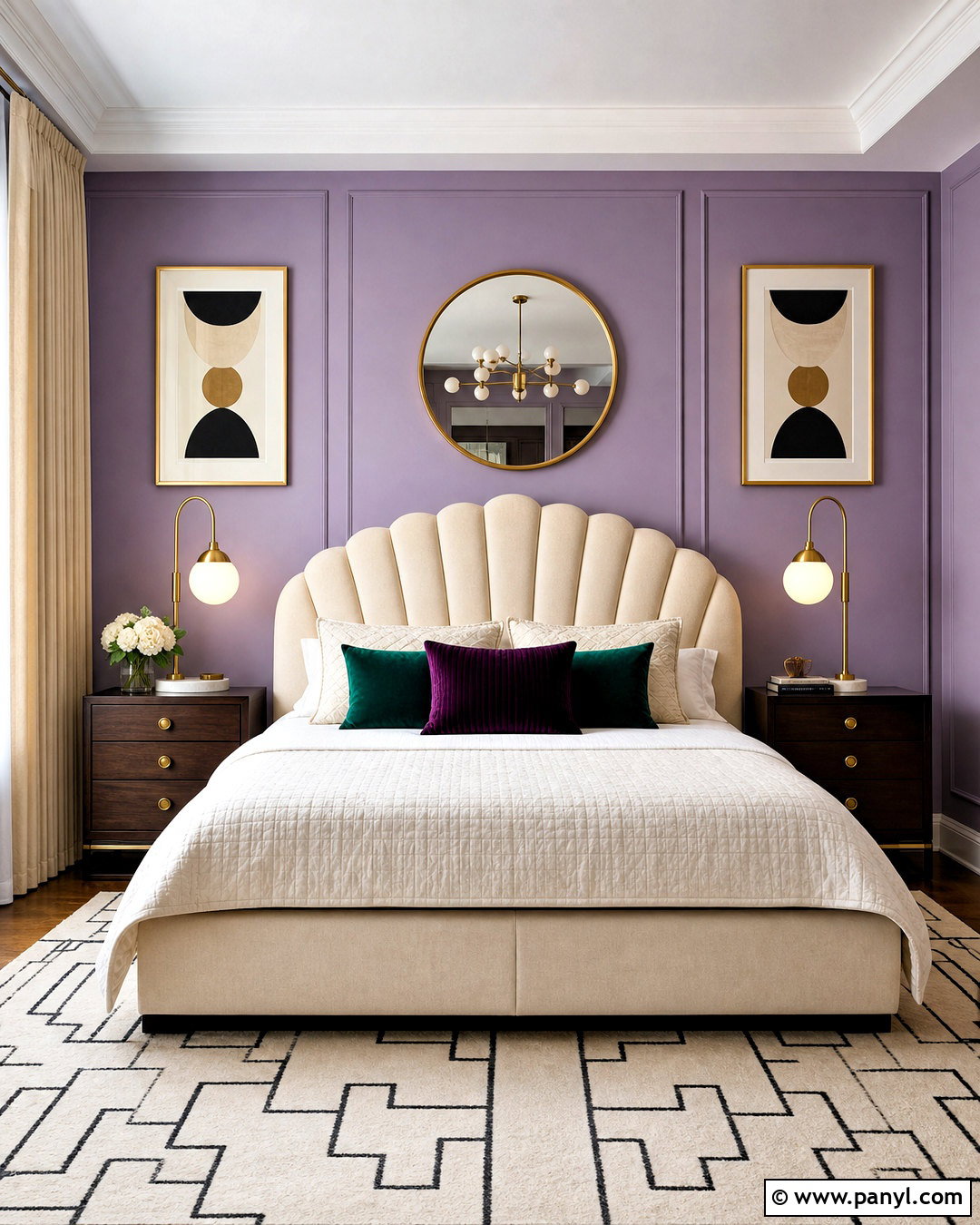 Lilac Bedroom Walls With Art Deco Decor - 20 lilac bedroom walls
