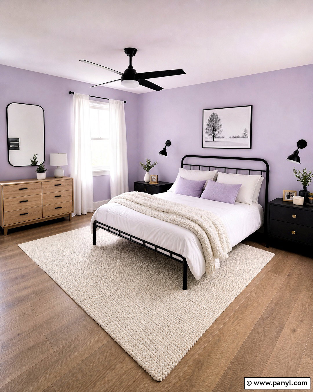 Lilac Bedroom Walls With Black Furniture - 20 lilac bedroom walls