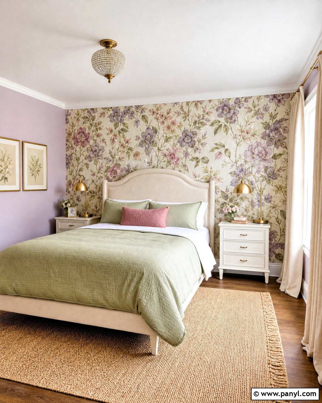 Lilac Bedroom Walls With Floral Wallpaper - 20 lilac bedroom walls