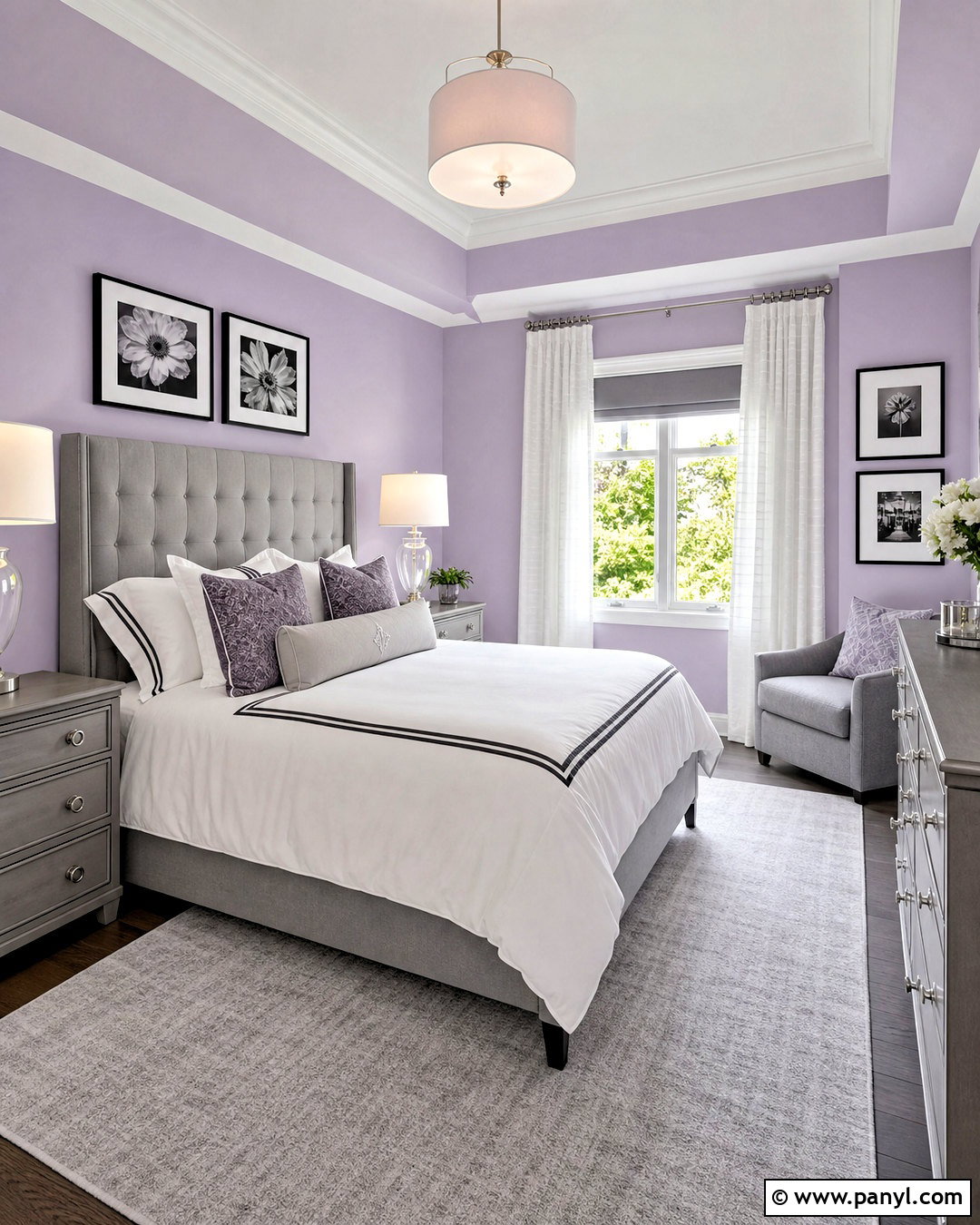 Lilac Bedroom Walls With Light Gray - 20 lilac bedroom walls