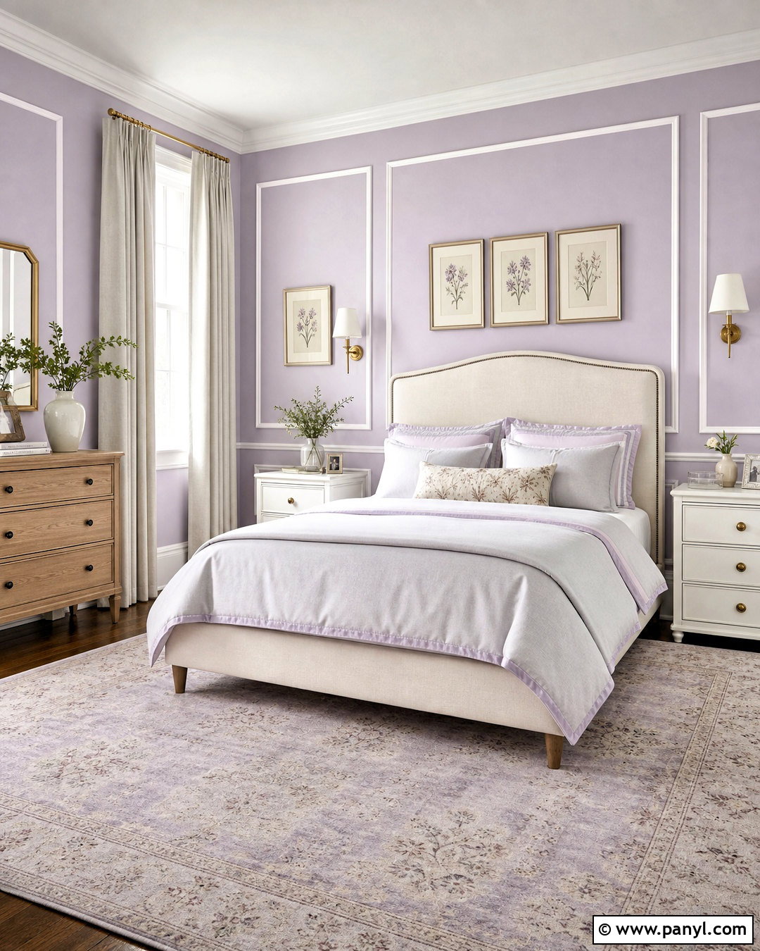 Lilac Bedroom Walls With White Paneling - 20 lilac bedroom walls