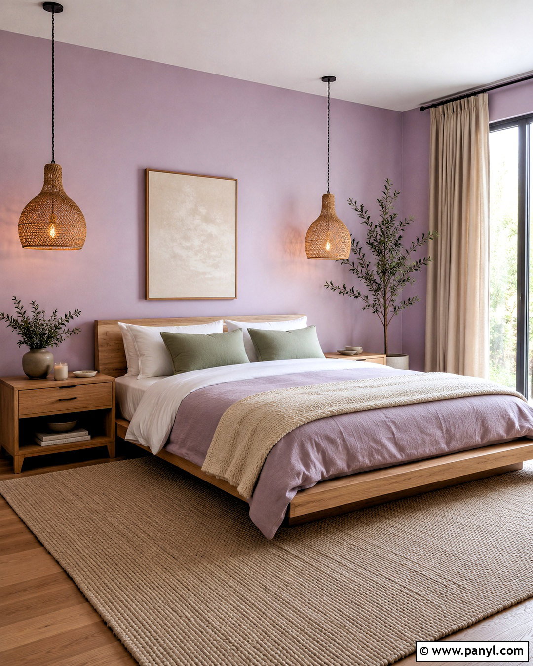 Lilac Bedroom With Natural Oak - 20 lilac interior ideas
