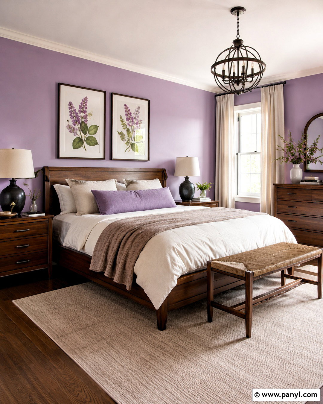 Lilac Bedroom With Warm Wood - 20 lilac decor ideas