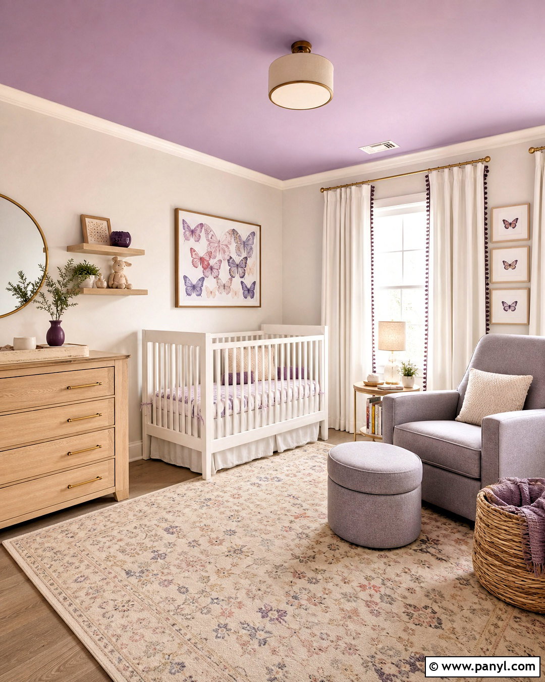 Lilac Ceiling Baby Girl Bedroom Paint - 20 baby girl bedroom paint ideas