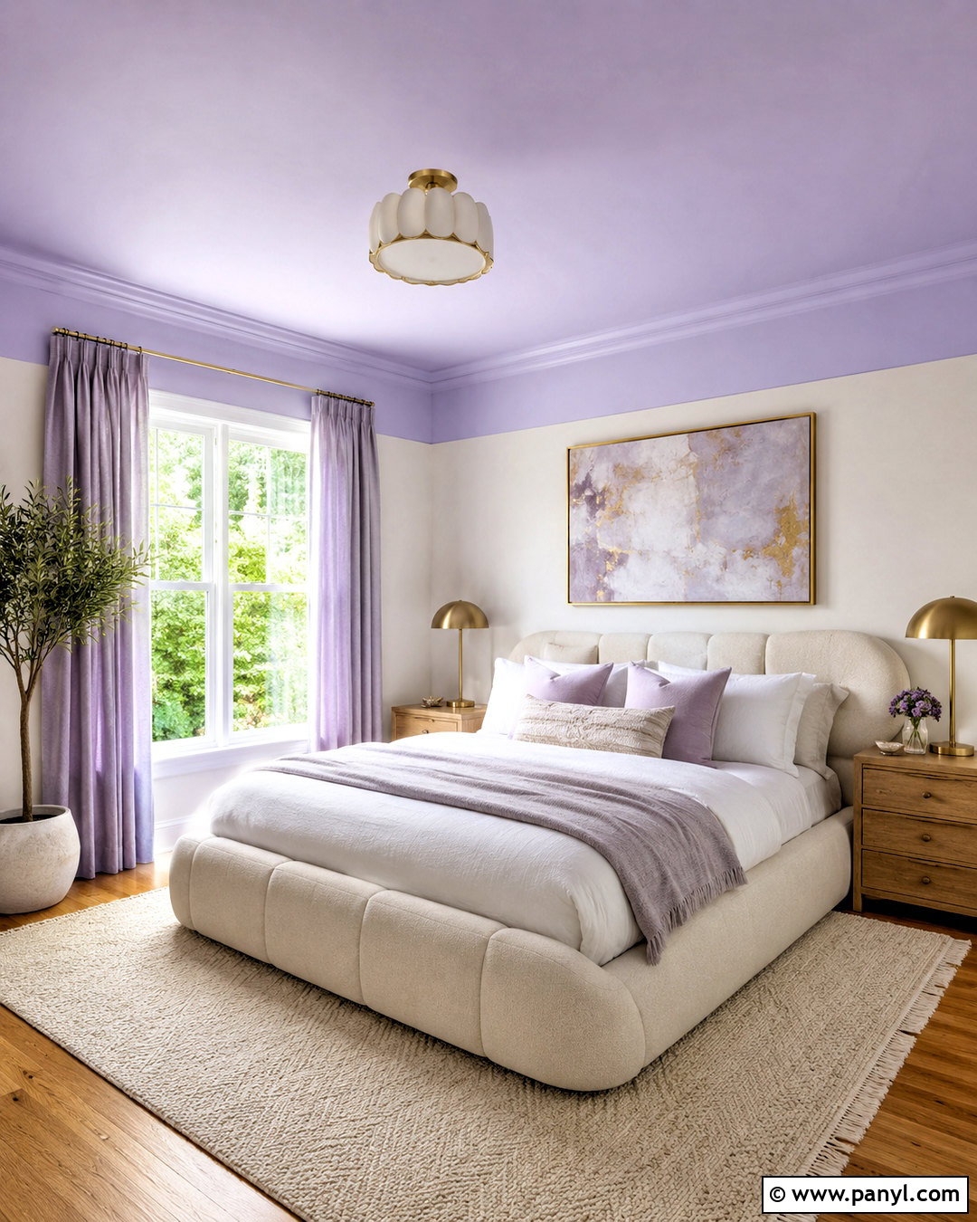 Lilac Ceiling Bedroom - 20 lilac wall paint ideas
