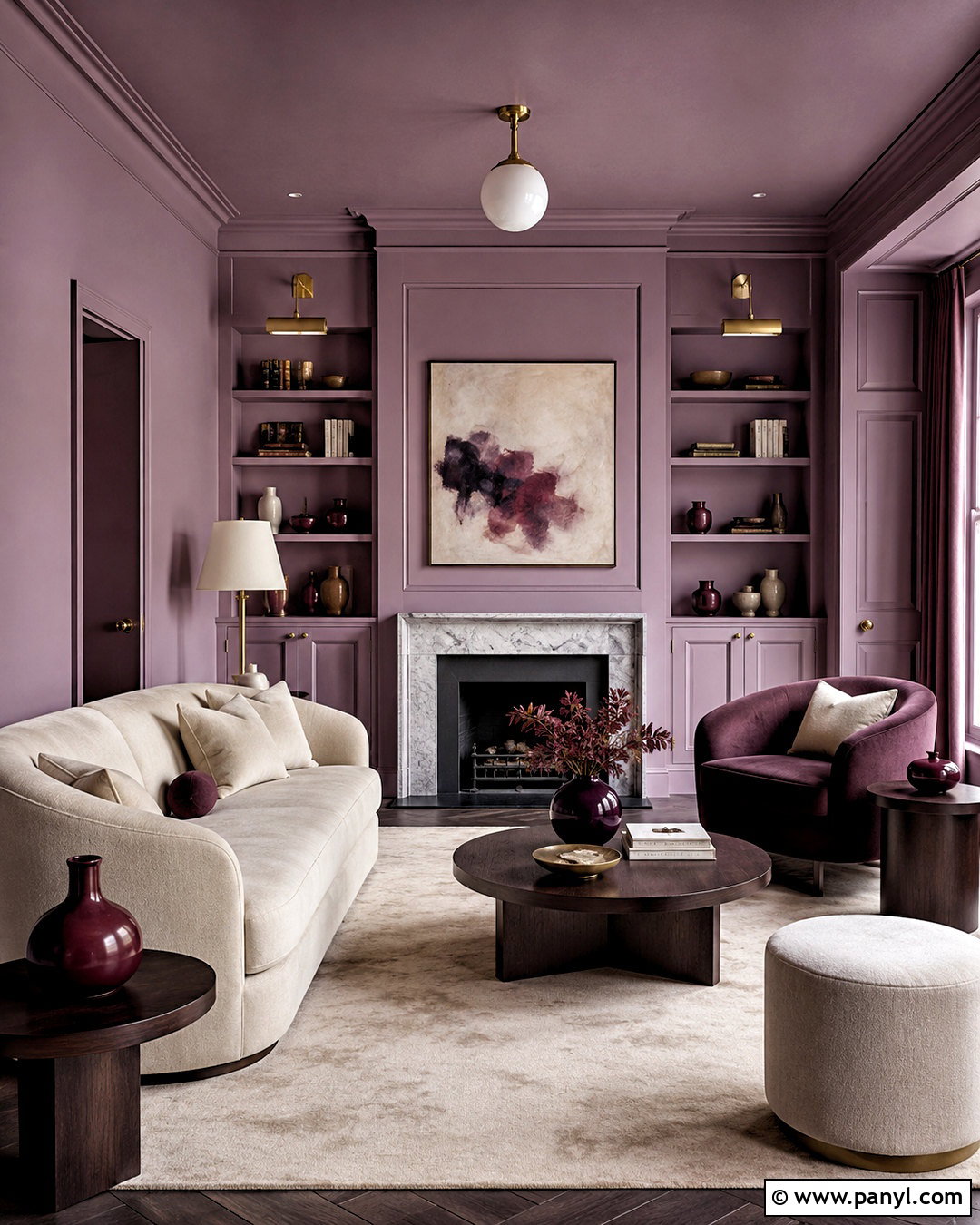 Lilac Color Drench Living Room - 20 lilac living room ideas