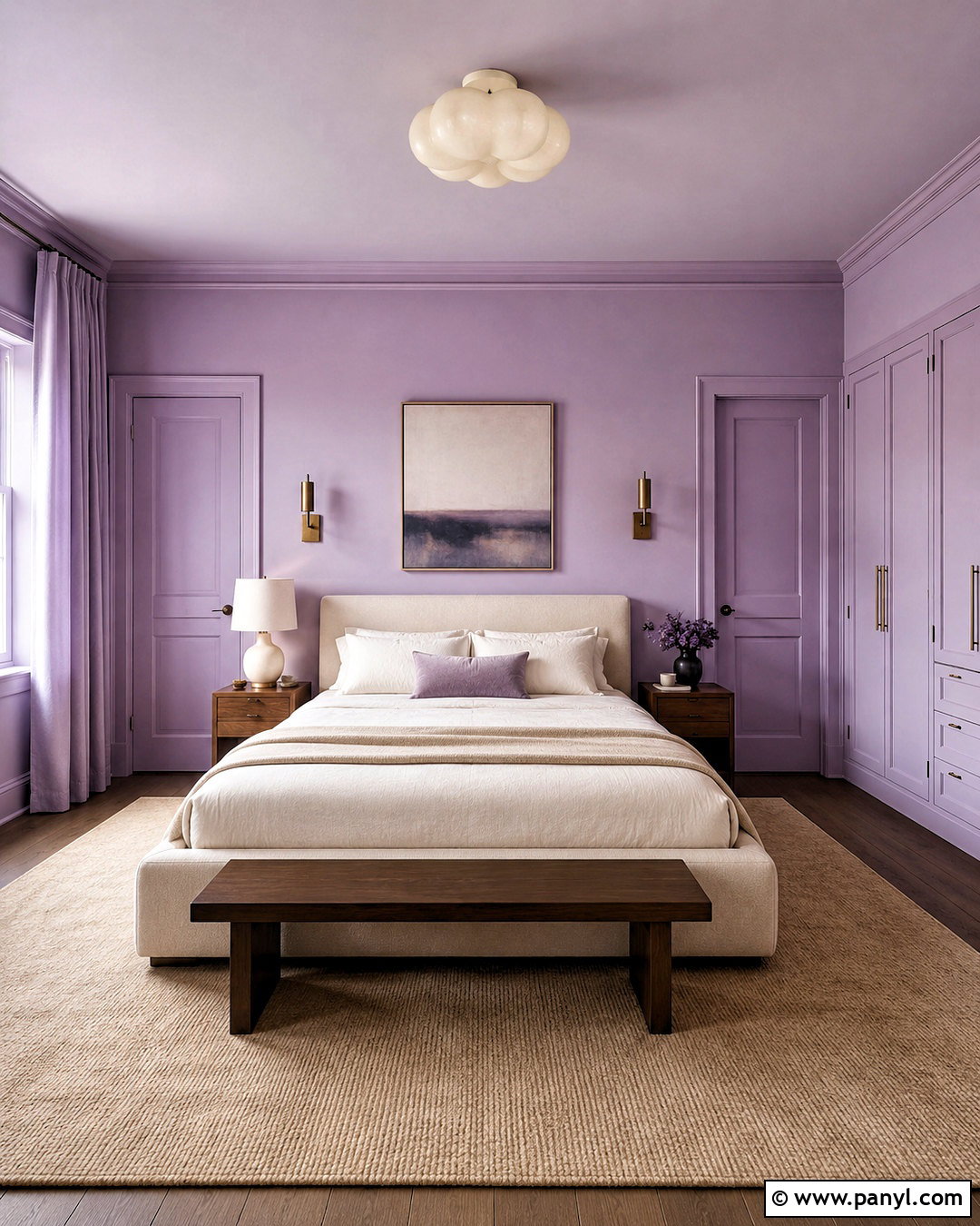 Lilac Color Drenched Bedroom - 20 lilac bedroom ideas