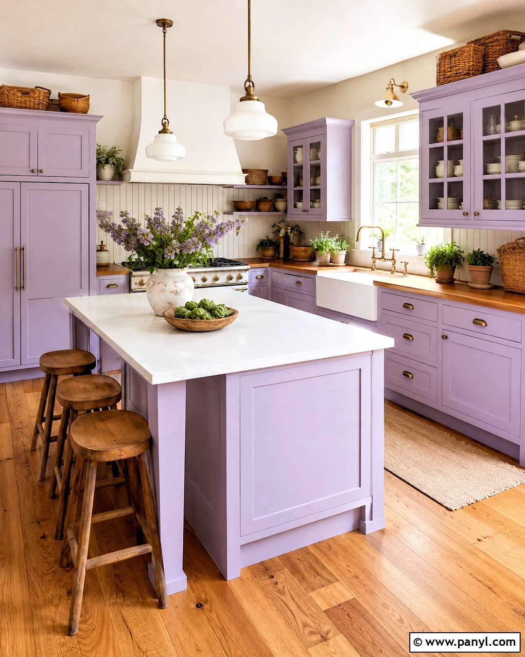 Lilac Farmhouse Kitchen - 20 purple kitchen designs