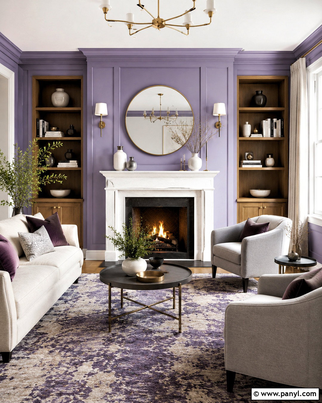 Lilac Fireplace Living Room - 20 lilac living room ideas