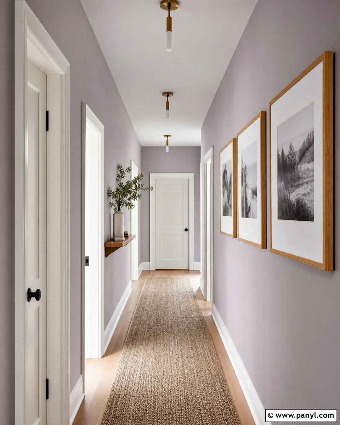 Lilac Hallway Walls With White Trim - 35 lilac walls