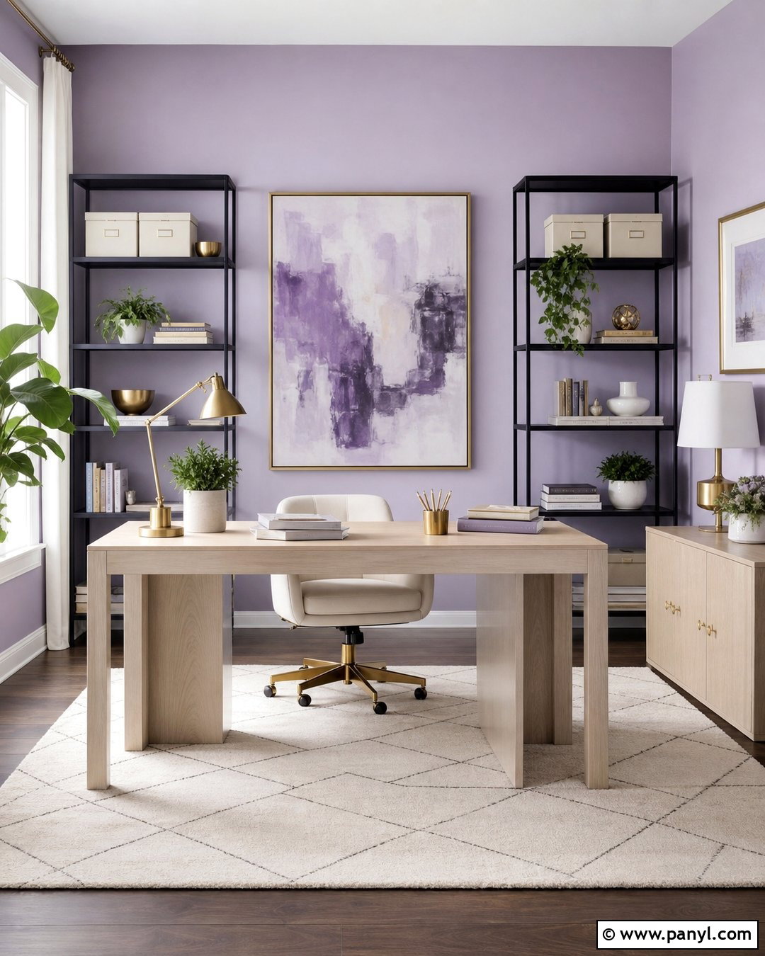 Lilac Home Office Walls - 50 home wall colour ideas