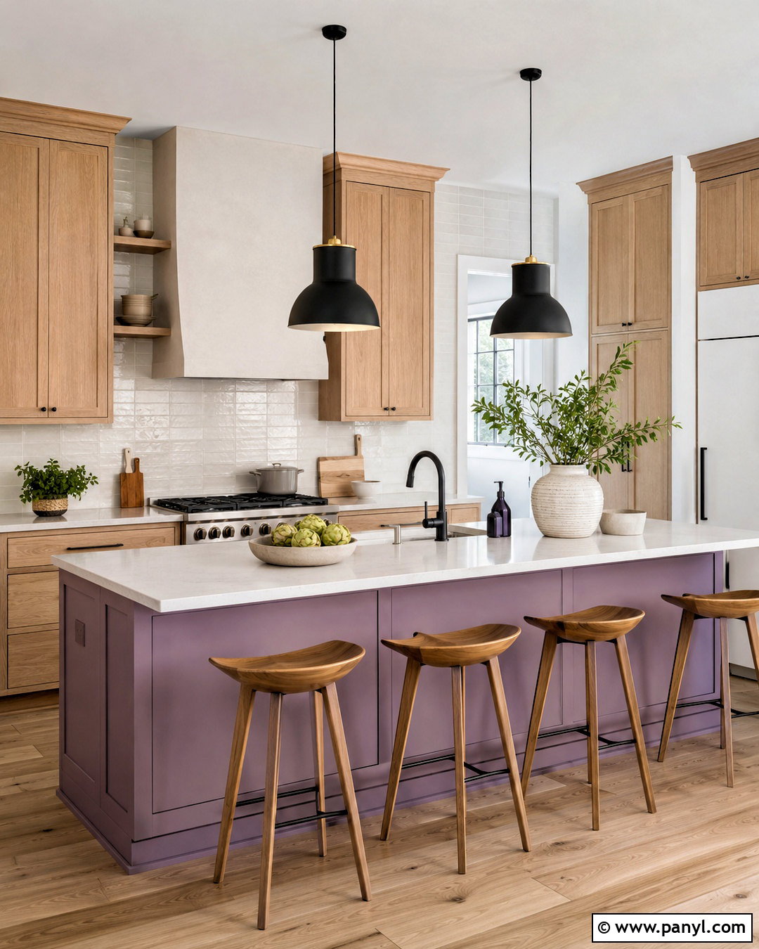 Lilac Kitchen Island With Wood Cabinets - 20 lilac interior ideas
